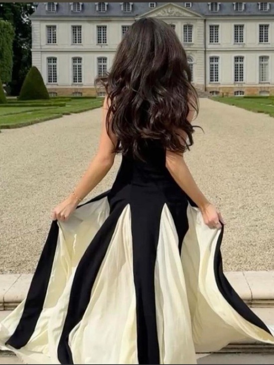 Arcina Ori Dresses & Skirts - Elegant Black and Cream Evening Gown